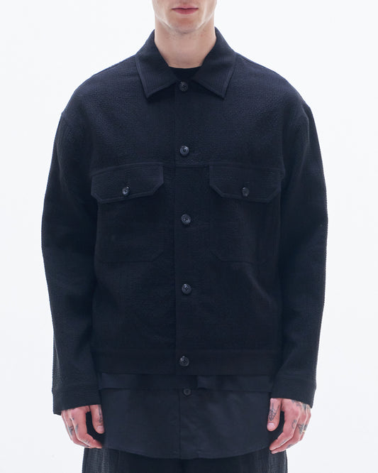 HARRISON WONG / Cotton Linen Texture Jacket - Black