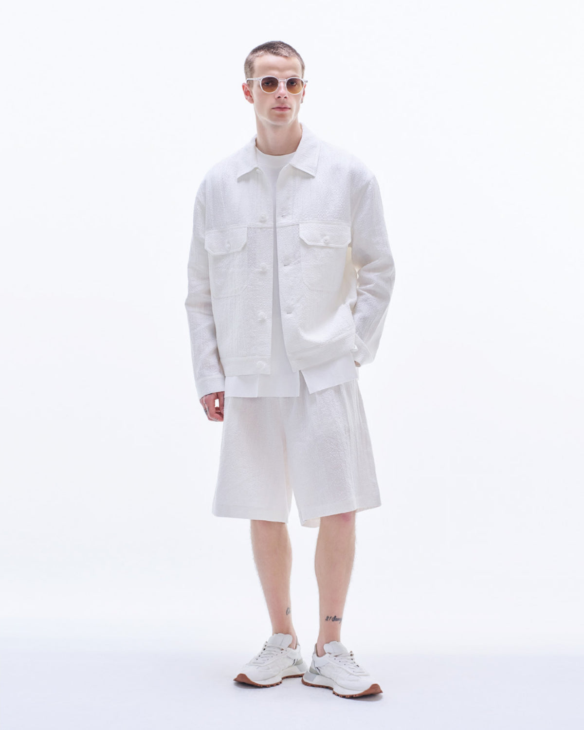 HARRISON WONG / Cotton Linen Texture Jacket - White