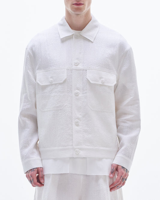 HARRISON WONG / Cotton Linen Texture Jacket - White