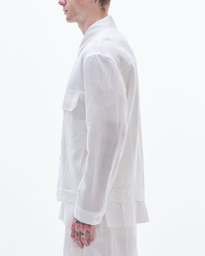 HARRISON WONG / Cotton Linen Texture Jacket - White
