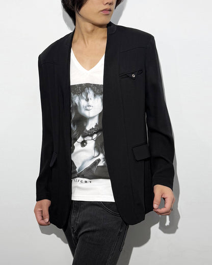 HARRISON WONG / No Collar Wool Blazer