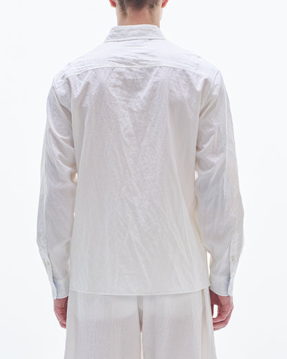 HARRISON WONG / Nylon Cotton Shirt With Color Contrast - White