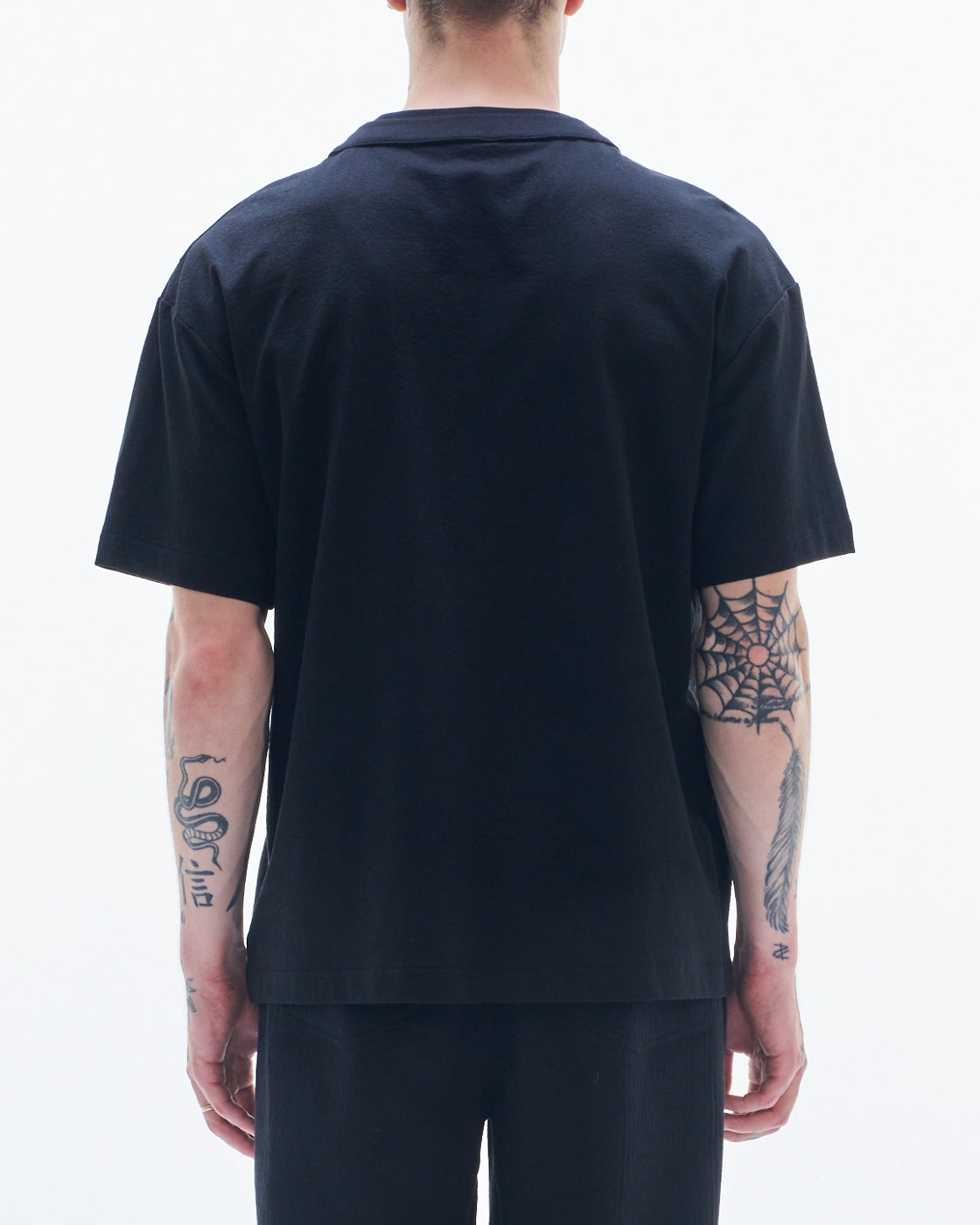 HARRISON WONG / Tee With Raw Edge Cut & Mirrors - Black