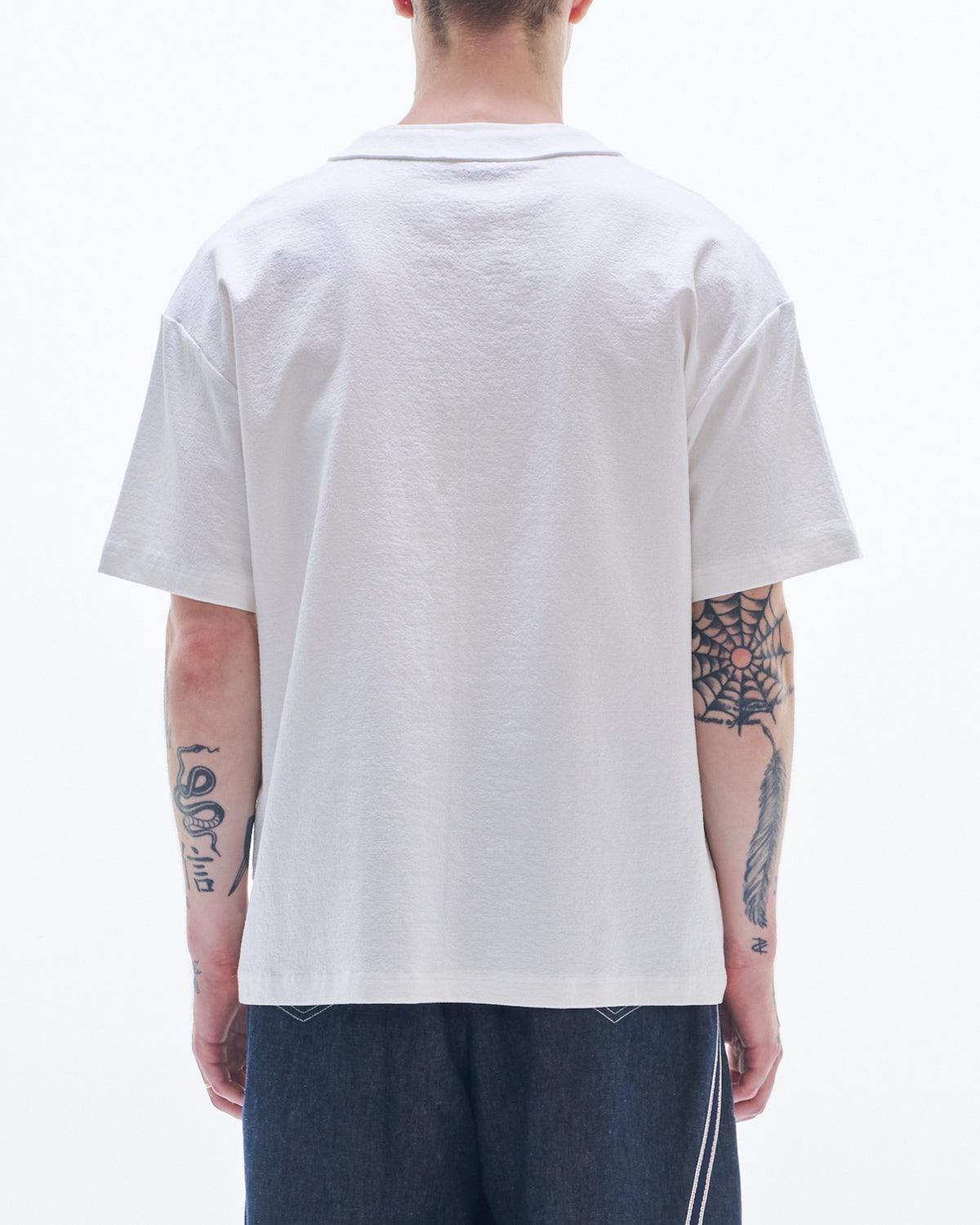 HARRISON WONG / Tee With Raw Edge Cut & Mirrors - White