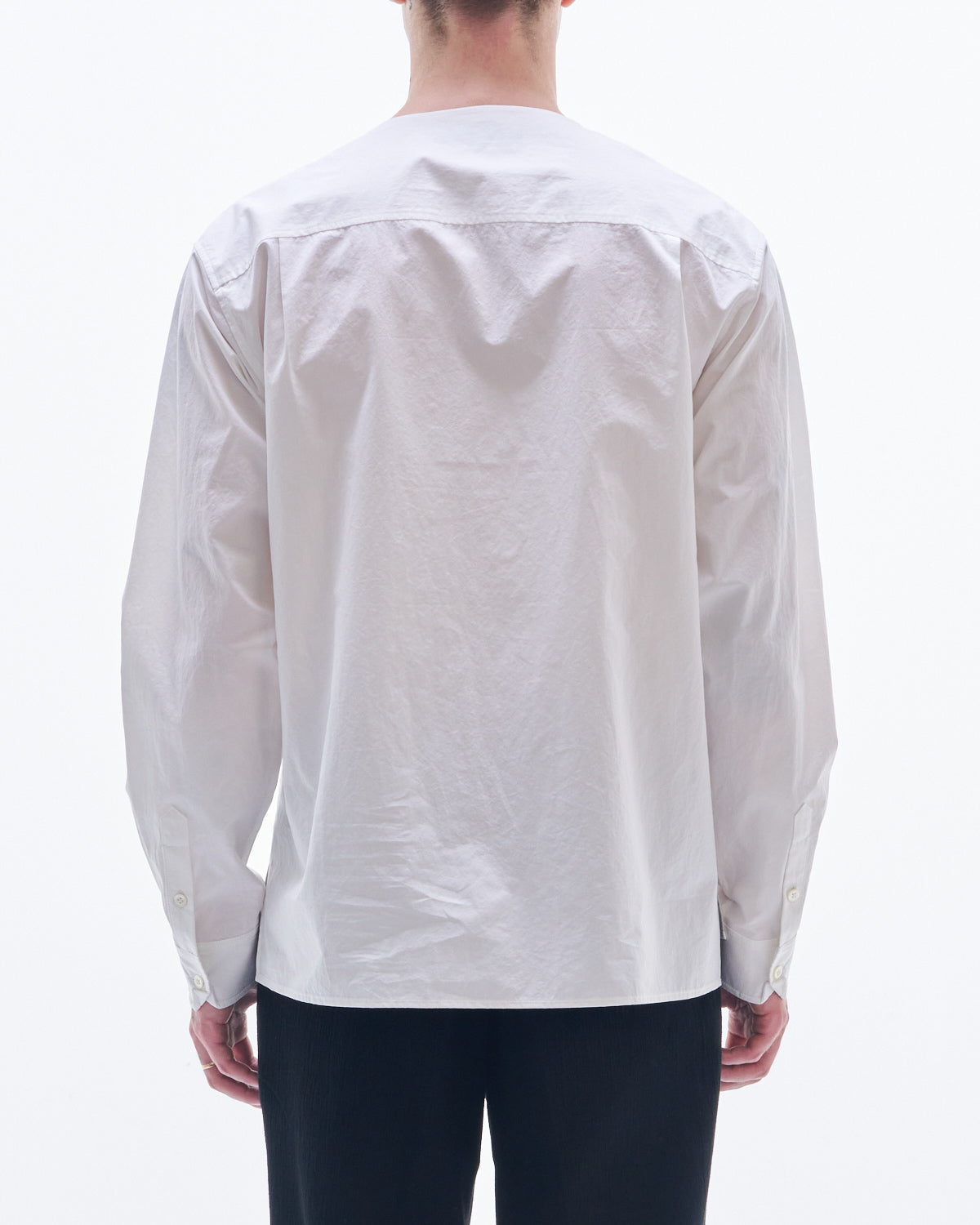 HARRISON WONG / V Neck Cotton Shirt - White