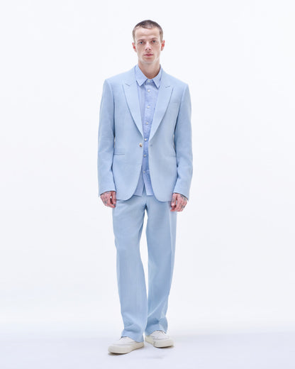 HARRISON WONG / Crepe Cotton Regular Fit Pants - Blue