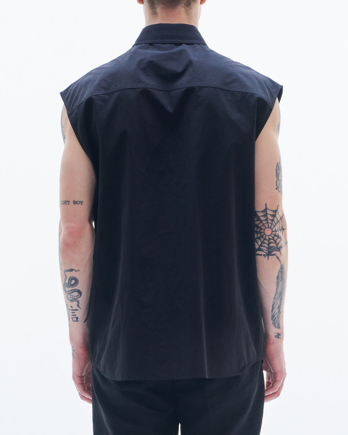 HARRISON WONG / Cotton Sleeveless Shirt - Black