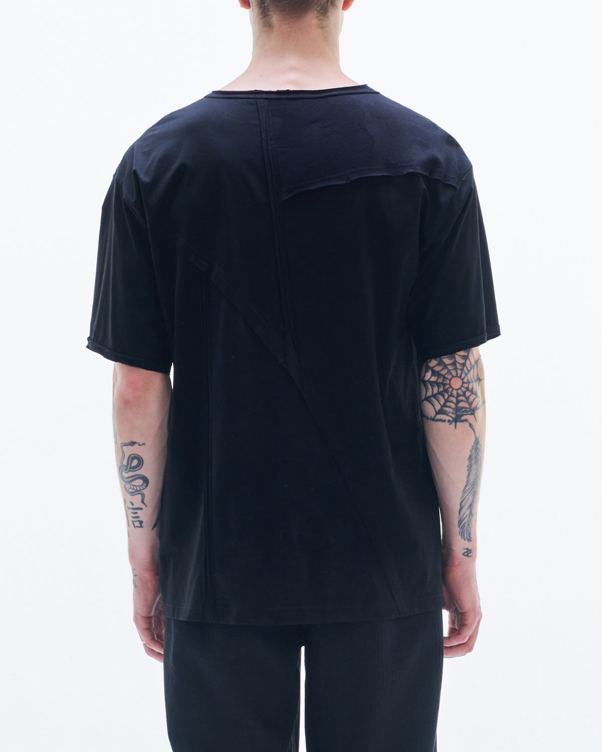 HARRISON WONG / Raw Edge Tee With Contrasted Fabric