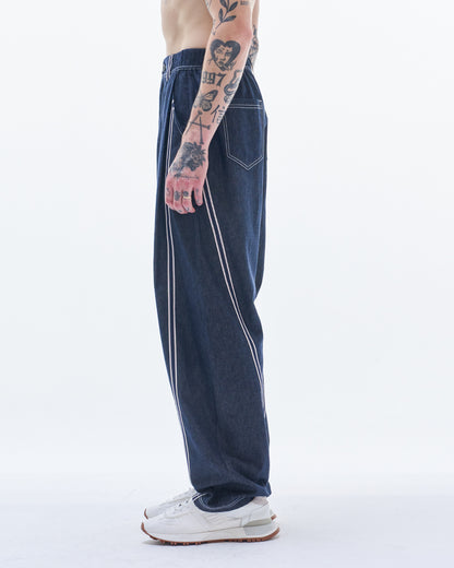 HARRISON WONG / Line Denim Baggy Pants