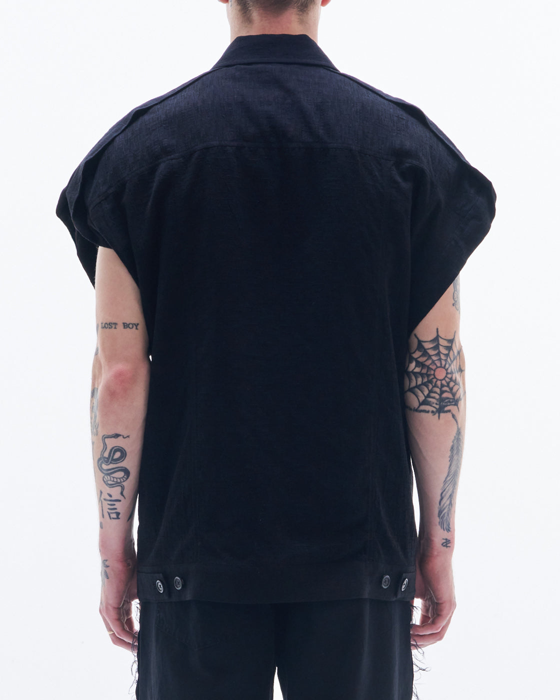 HARRISON WONG / Rayon Cotton Sleeveless Zipper Jacket
