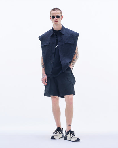 HARRISON WONG / Cargo Shorts With Zipper Pocket - Black