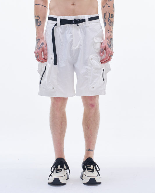 HARRISON WONG / Cargo Shorts With Zipper Pocket - White
