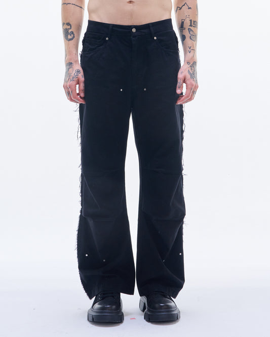 HARRISON WONG / Cotton Baggy Pants With Raw Edge