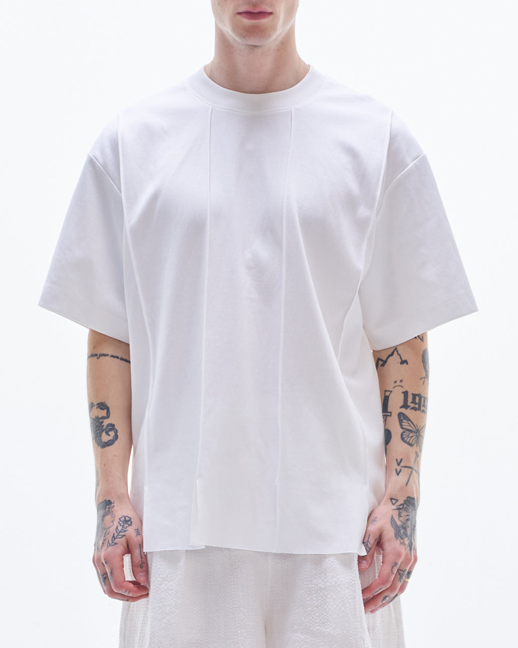 HARRISON WONG / Tee With Strip Cut & Slits - White