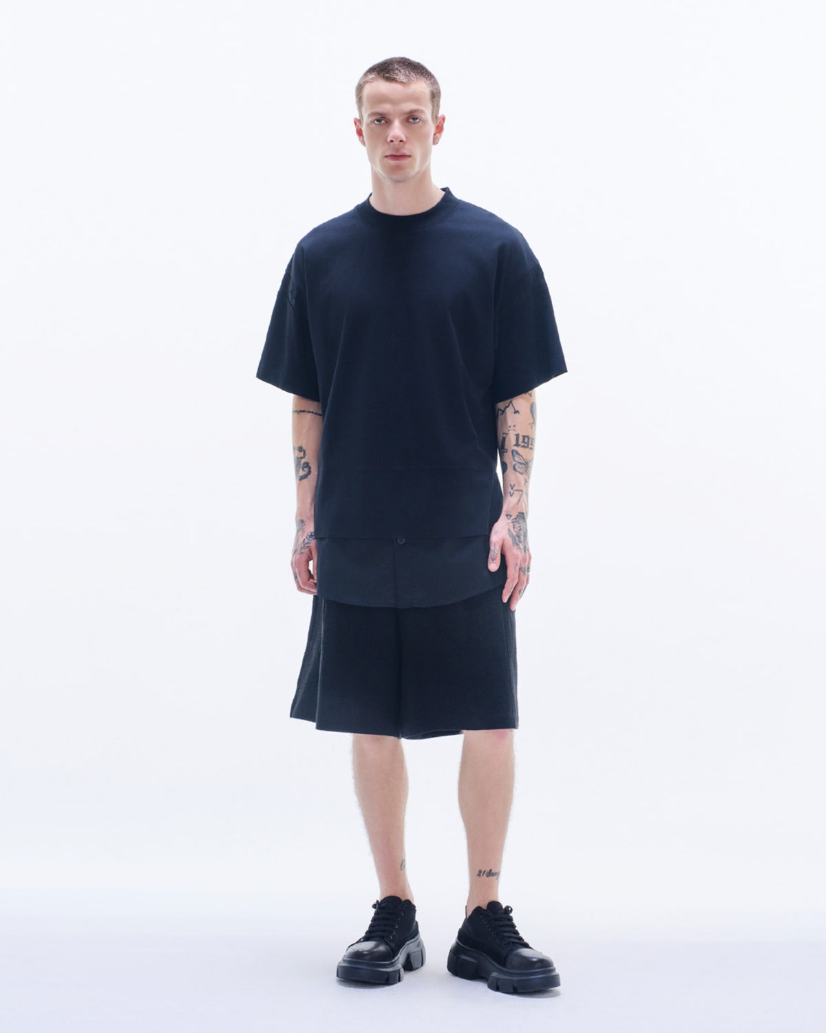 HARRISON WONG / Tee With Shirt Layer