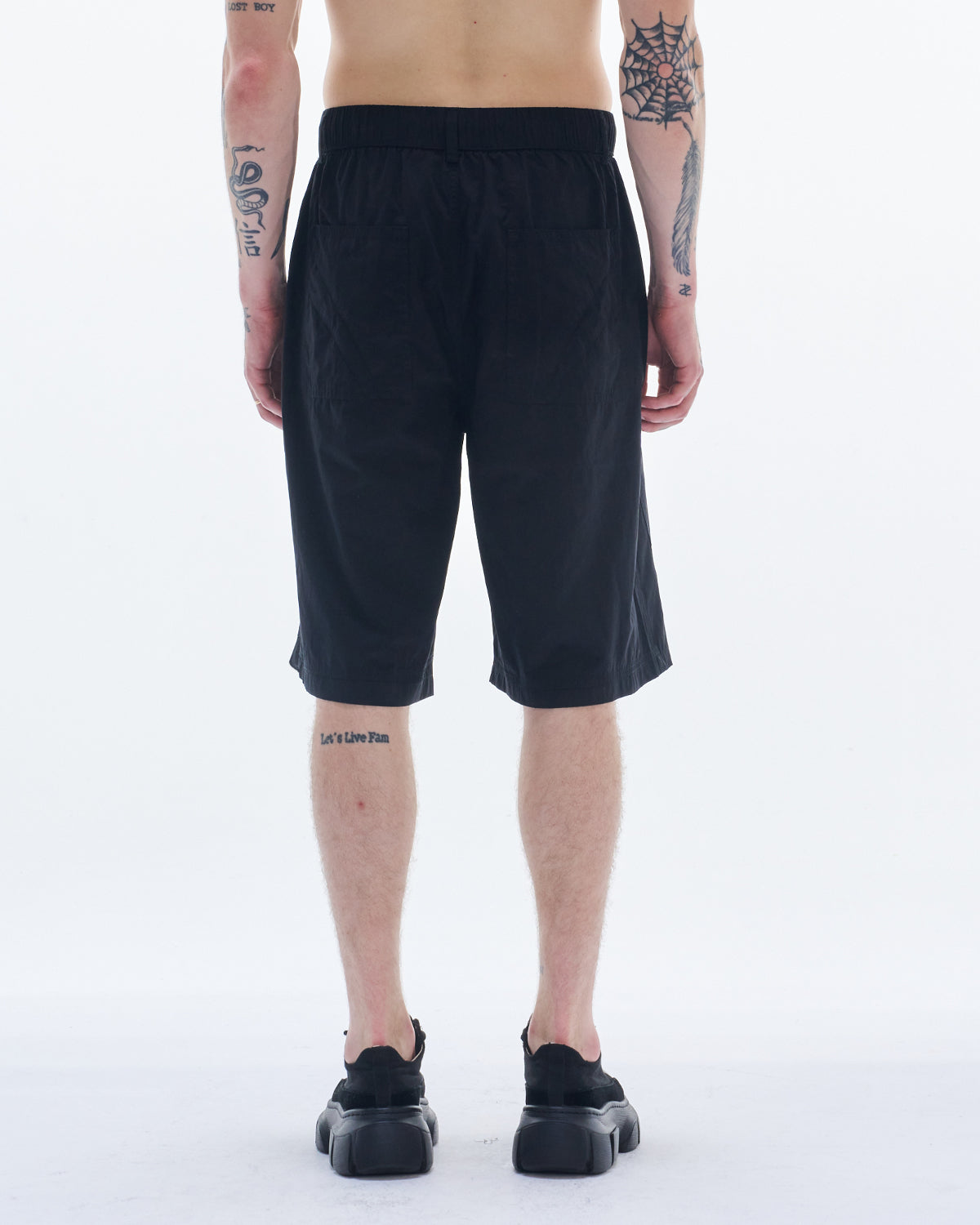 HARRISON WONG / Pleated Bermuda Poly Cotton Shorts
