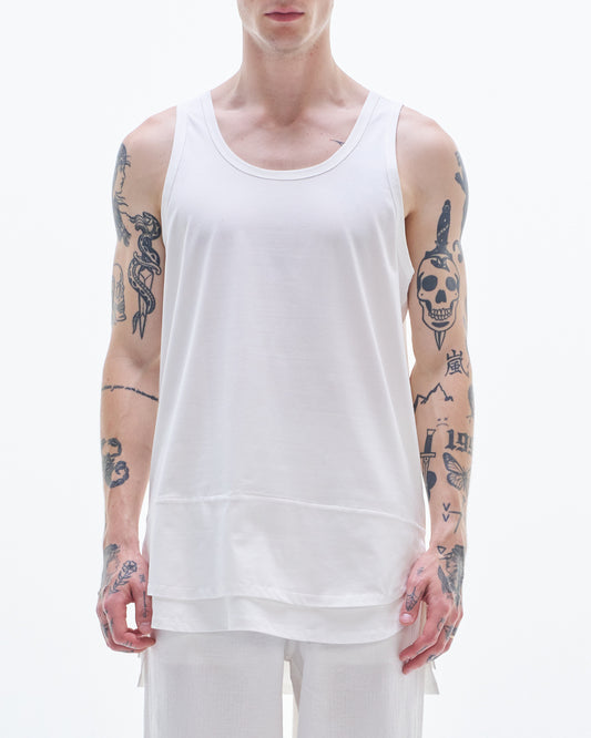 HARRISON WONG / Long Tank-Top With Layer Hem