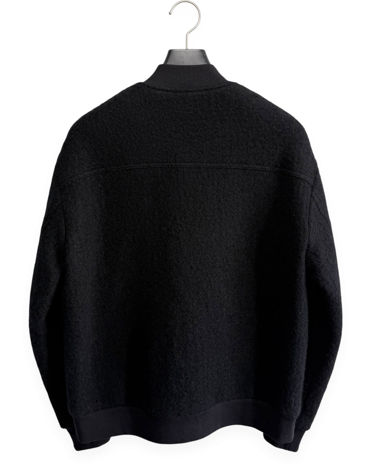 HARRISON WONG / Wool Bomber Jacket With Fabric Contrast Pocket - Black