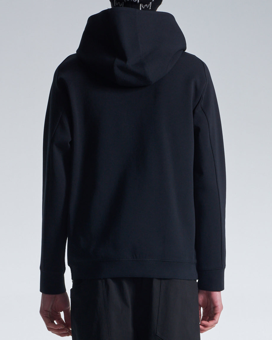 HARRISON WONG / Hoodie With Twisted Wavy Lines Embroidery - Black