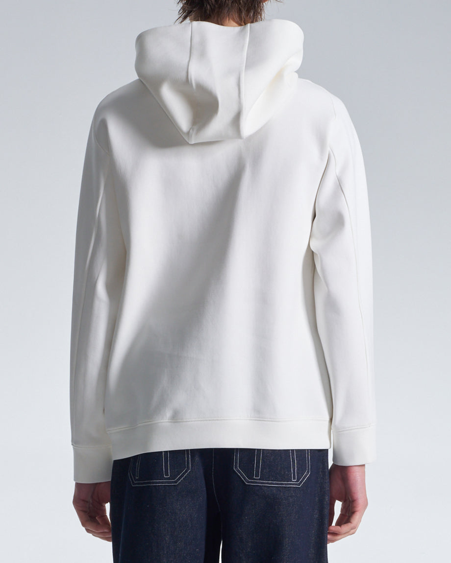 HARRISON WONG / Hoodie With Twisted Wavy Lines Embroidery - White