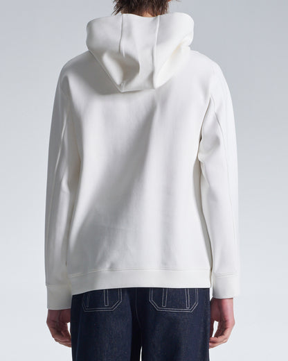 HARRISON WONG / Hoodie With Twisted Wavy Lines Embroidery - White