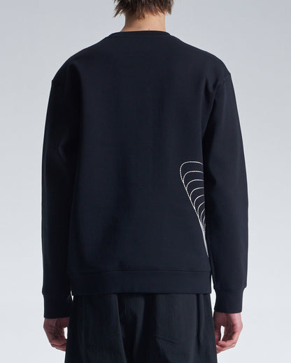 HARRISON WONG / Sweatshirt With Twisted Wavy Lines Embroidery - Black