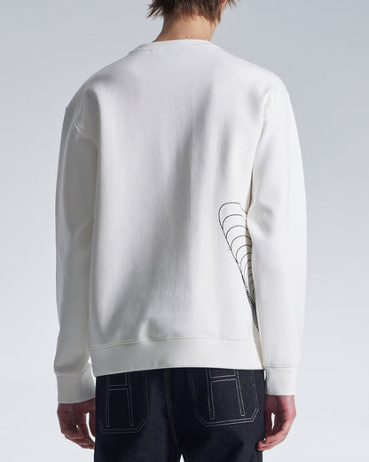HARRISON WONG / Sweatshirt With Twisted Wavy Lines Embroidery - White
