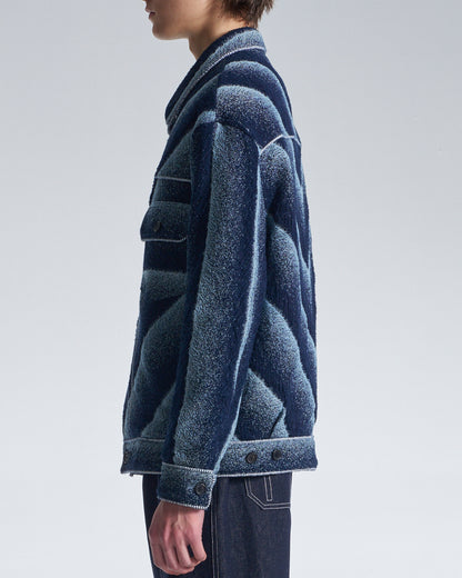 HARRISON WONG / Bias Stripe Denim Jacket