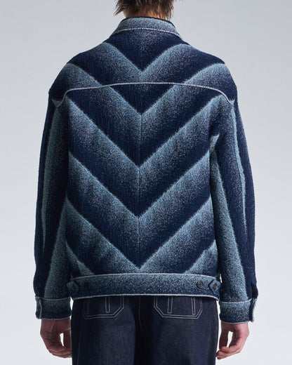 HARRISON WONG / Bias Stripe Denim Jacket