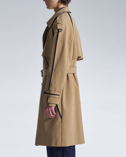 HARRISON WONG / Trench Coat With Denim Trim
