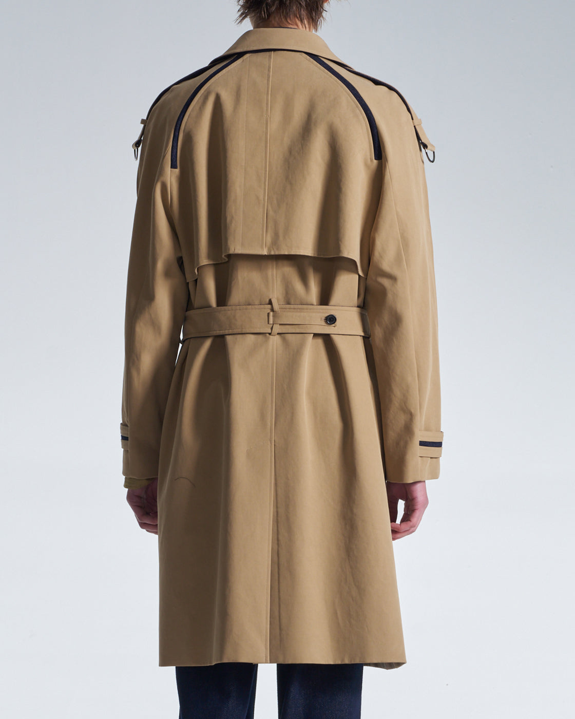 HARRISON WONG / Trench Coat With Denim Trim