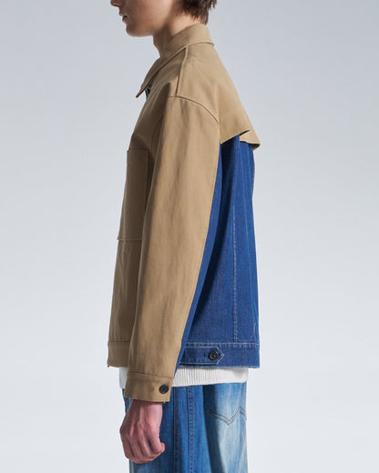 HARRISON WONG / Trench Jacket With Denim Trim