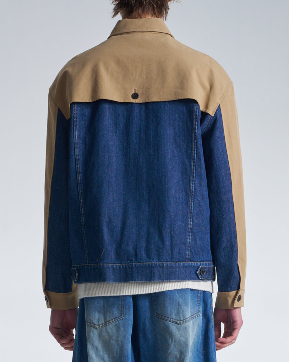 HARRISON WONG / Trench Jacket With Denim Trim
