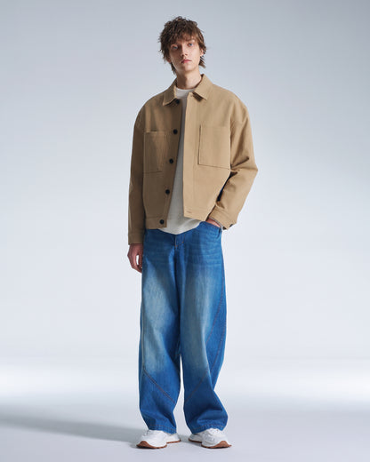 HARRISON WONG / Trench Jacket With Denim Trim