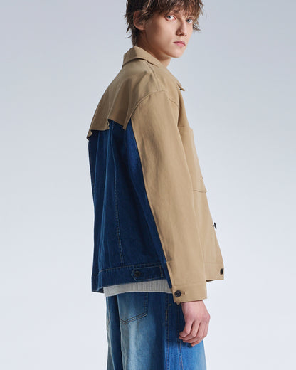 HARRISON WONG / Trench Jacket With Denim Trim
