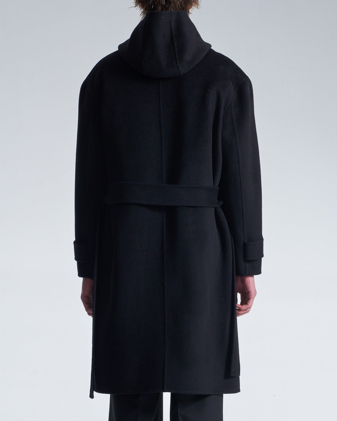 HARRISON WONG / Double Faced Wool 2in1 Trench Coat With Hood - Black