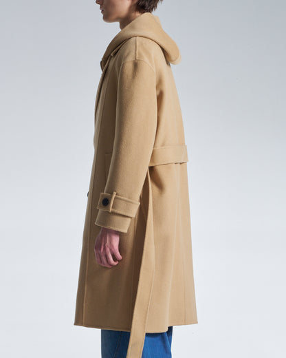 HARRISON WONG / Double Faced Wool 2in1 Trench Coat With Hood - Camel