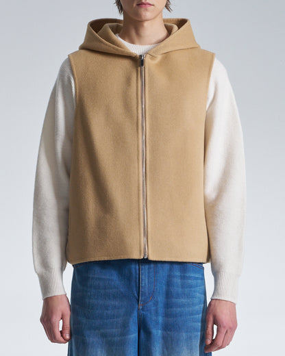 HARRISON WONG / Double Faced Wool 2in1 Trench Coat With Hood - Camel