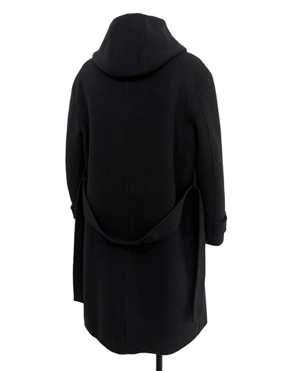 HARRISON WONG / Double Faced Wool 2in1 Trench Coat With Hood - Black