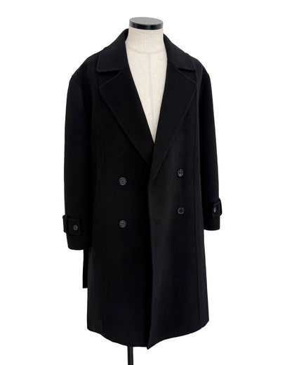 HARRISON WONG / Double Faced Wool 2in1 Trench Coat With Hood - Black