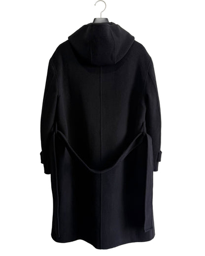HARRISON WONG / Double Faced Wool 2in1 Trench Coat With Hood - Black