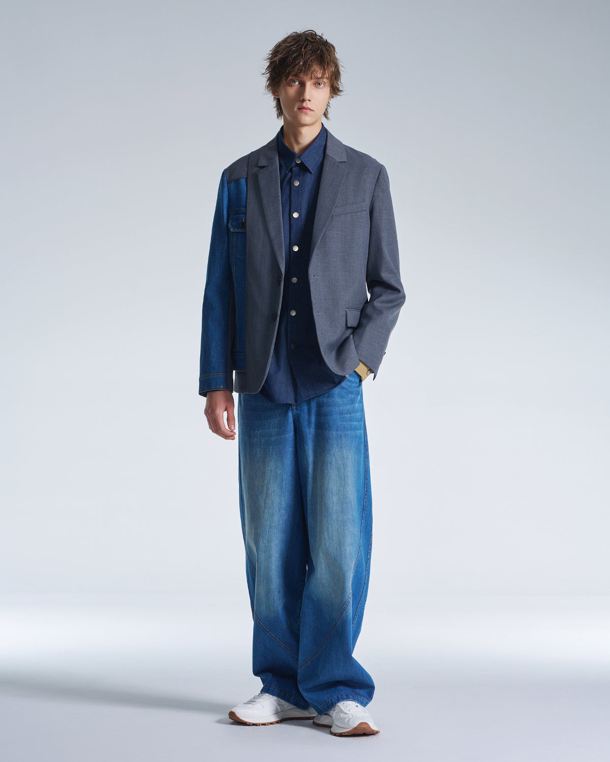 HARRISON WONG / Balloon Fit Washed Denim Pants