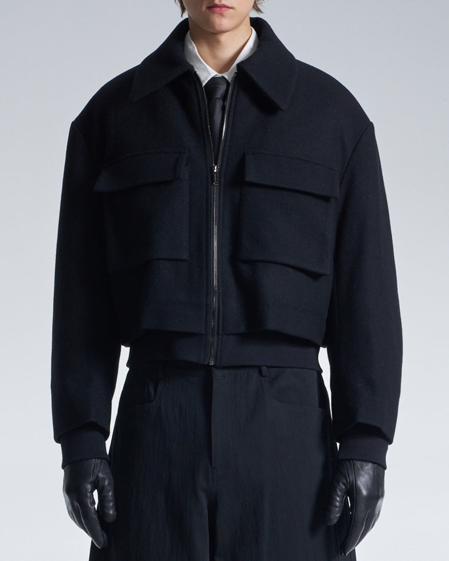 HARRISON WONG / Double Faced Wool Zipper Jacket