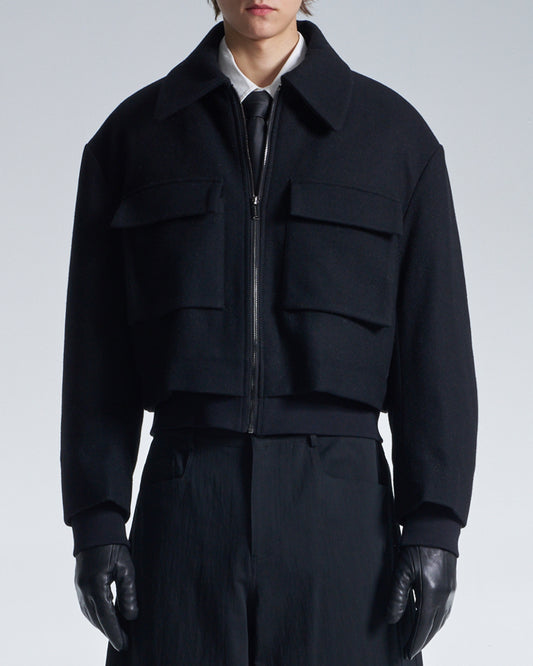HARRISON WONG / Double Faced Wool Zipper Jacket