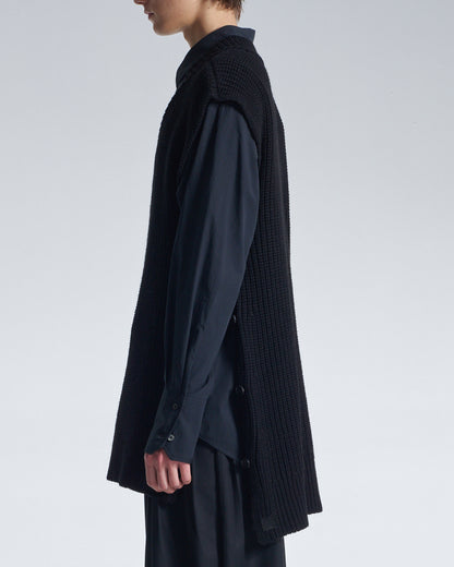HARRISON WONG / Wide Shoulder Sleeveless Sweater - Black
