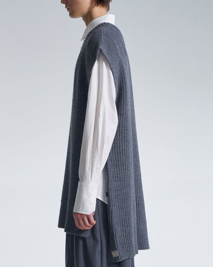 HARRISON WONG / Wide Shoulder Sleeveless Sweater - Grey