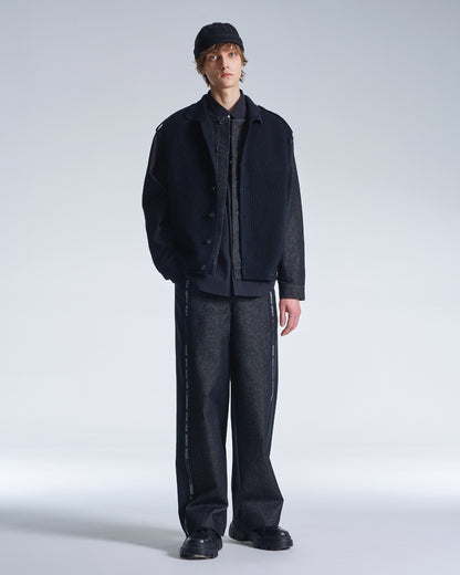HARRISON WONG / Wool Pants With Denim Contrast - Black