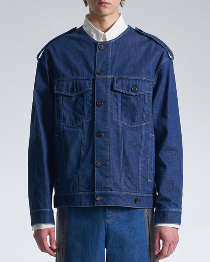 HARRISON WONG / 2in1 Denim Jacket With Sweater - Grey