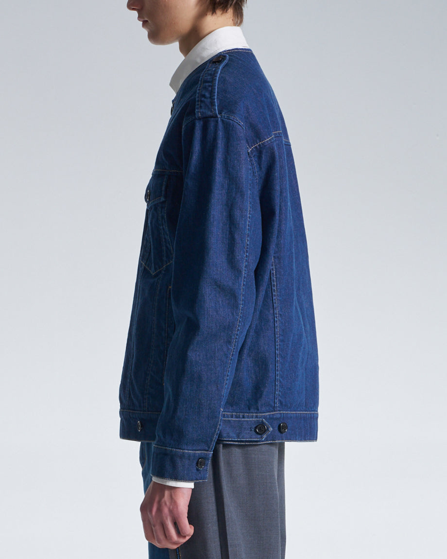 HARRISON WONG / 2in1 Denim Jacket With Sweater - Grey