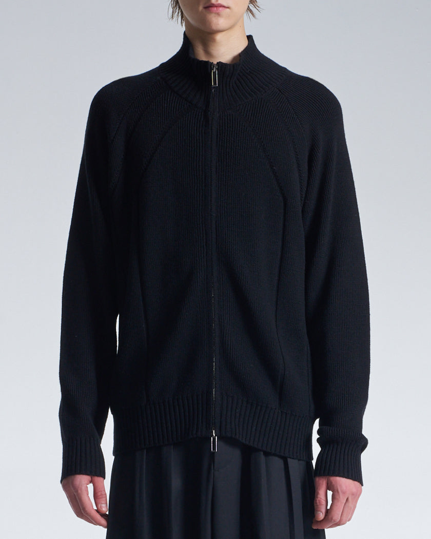 HARRISON WONG / Stand Collar Wool Cardigan With Zipper